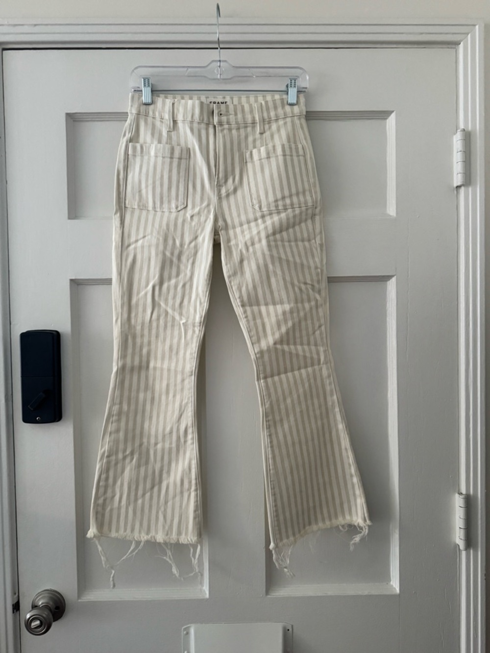 Frame Denim Cream Striped Jeans